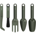 Set di accessori con struttura in acciaio verde per spazi esterni pieghevole