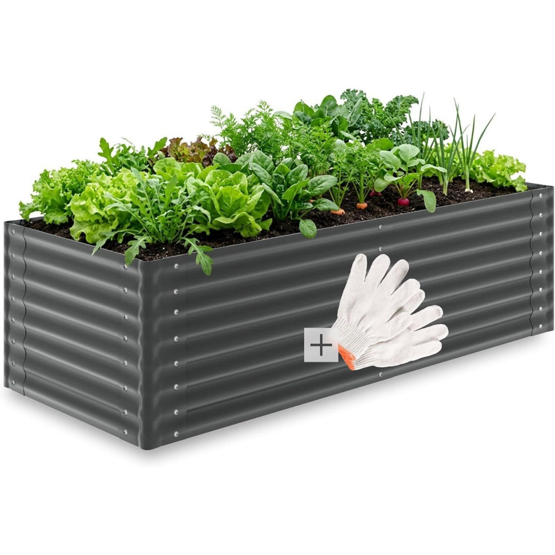 Kit per giardini fuori terra con struttura in acciaio grigio