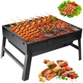Barbecue a carbone pieghevole con struttura in acciaio nero con design versatile pieghevole