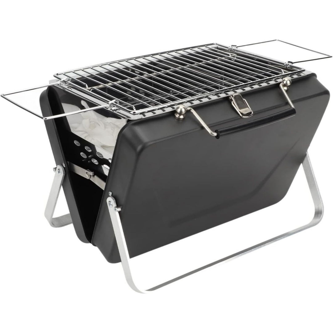 Barbecue a carbone pieghevole nero per spazi esterni pieghevole