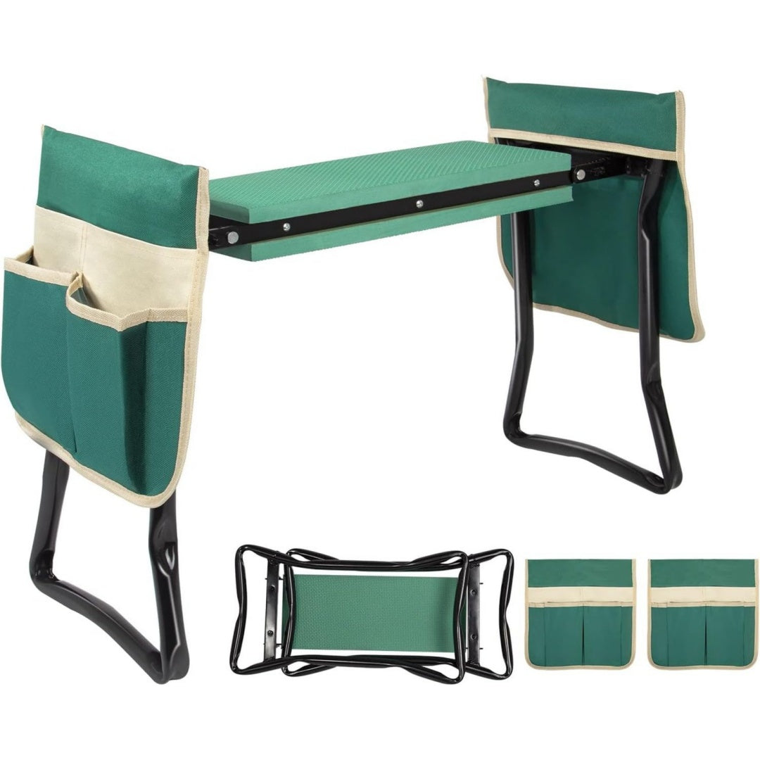 Inginocchiatori pieghevole con cuscini verde