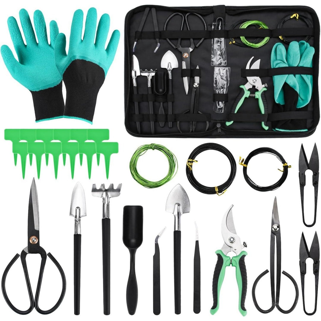 Set di accessori con struttura in acciaio in alluminio verde con design versatile