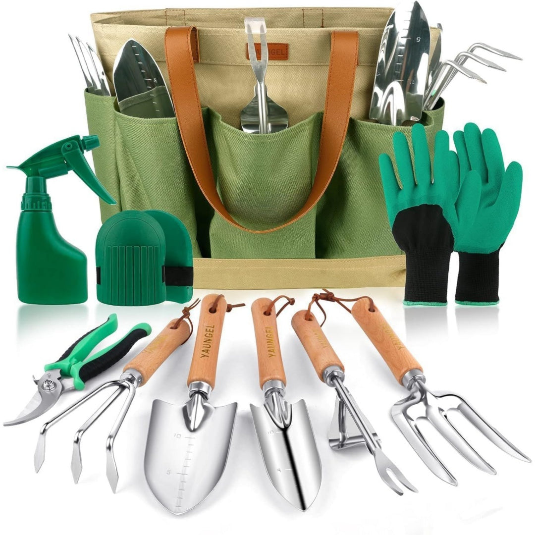 Set di accessori con struttura in acciaio in alluminio verde