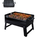 Barbecue a carbone pieghevole con struttura in acciaio nero per spazi esterni Griglia Perfetta verdure