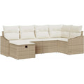 Salotto modulare da esterno pieghevole in rattan sintetico beige
