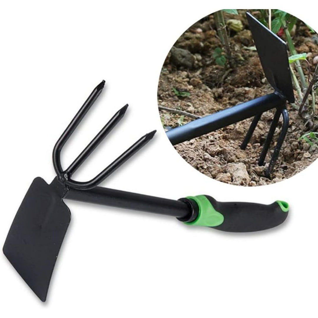 Zappe con struttura in acciaio nero con design versatile Zappetta giardino manico