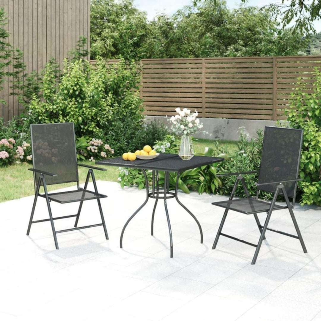 Set pranzo da giardino pieghevole regolabile antracite
